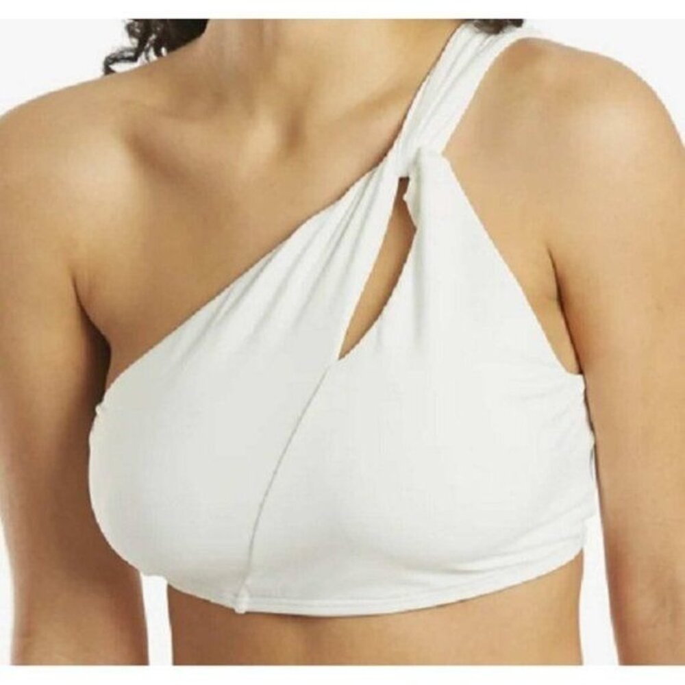 Carmen Marc Valvo Women's Twisted Tides One Shoulder Cut Out Bikini Top X LARGE